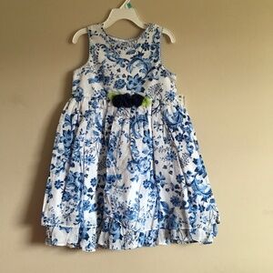 Marmellata Little Girl Floral Blue/White Dress size 5.